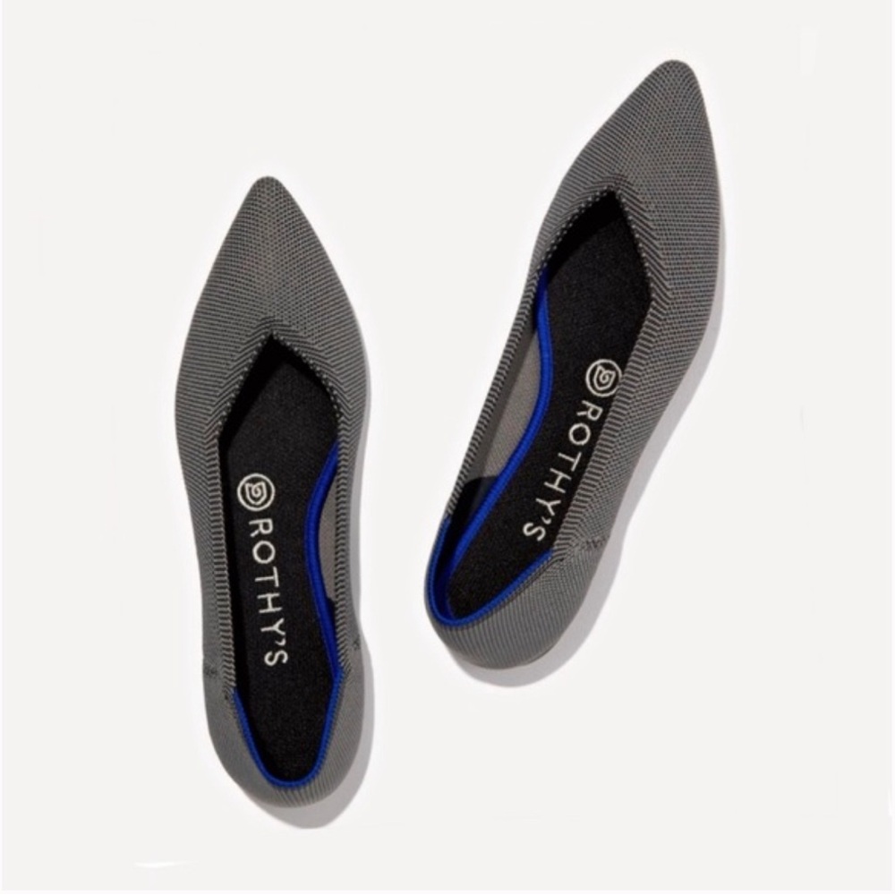 ROTHY’S pointed gray comfortable flats size w8